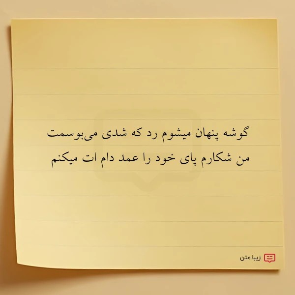 گوشه پنهان میشوم، رد که شدی...